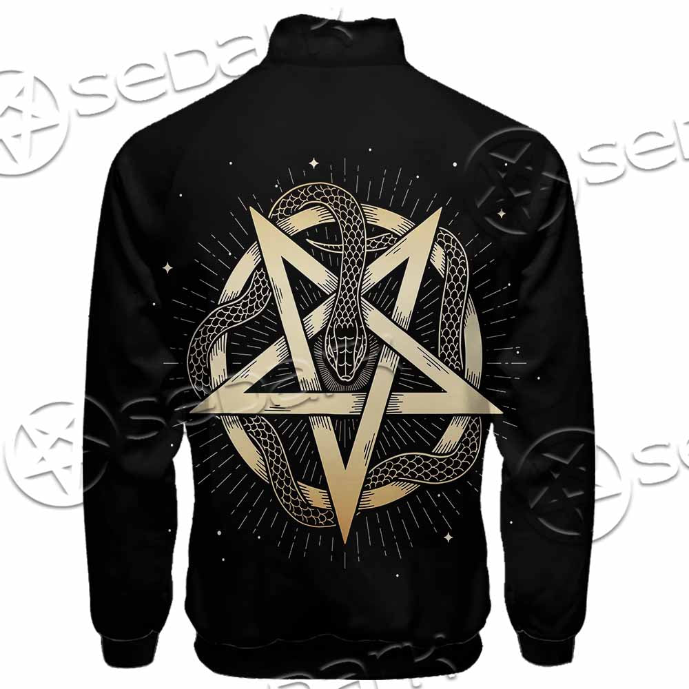 Gold Pentagram Symbol Wrapped By Snake SED-1137 Jacket