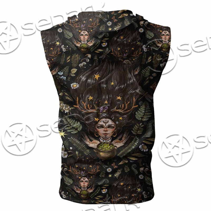 Gothic Magic Witchcraft SED-1149 Zip Sleeveless Hoodie