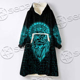 Runes Viking SED-1151 Oversized Sherpa Blanket Hoodie