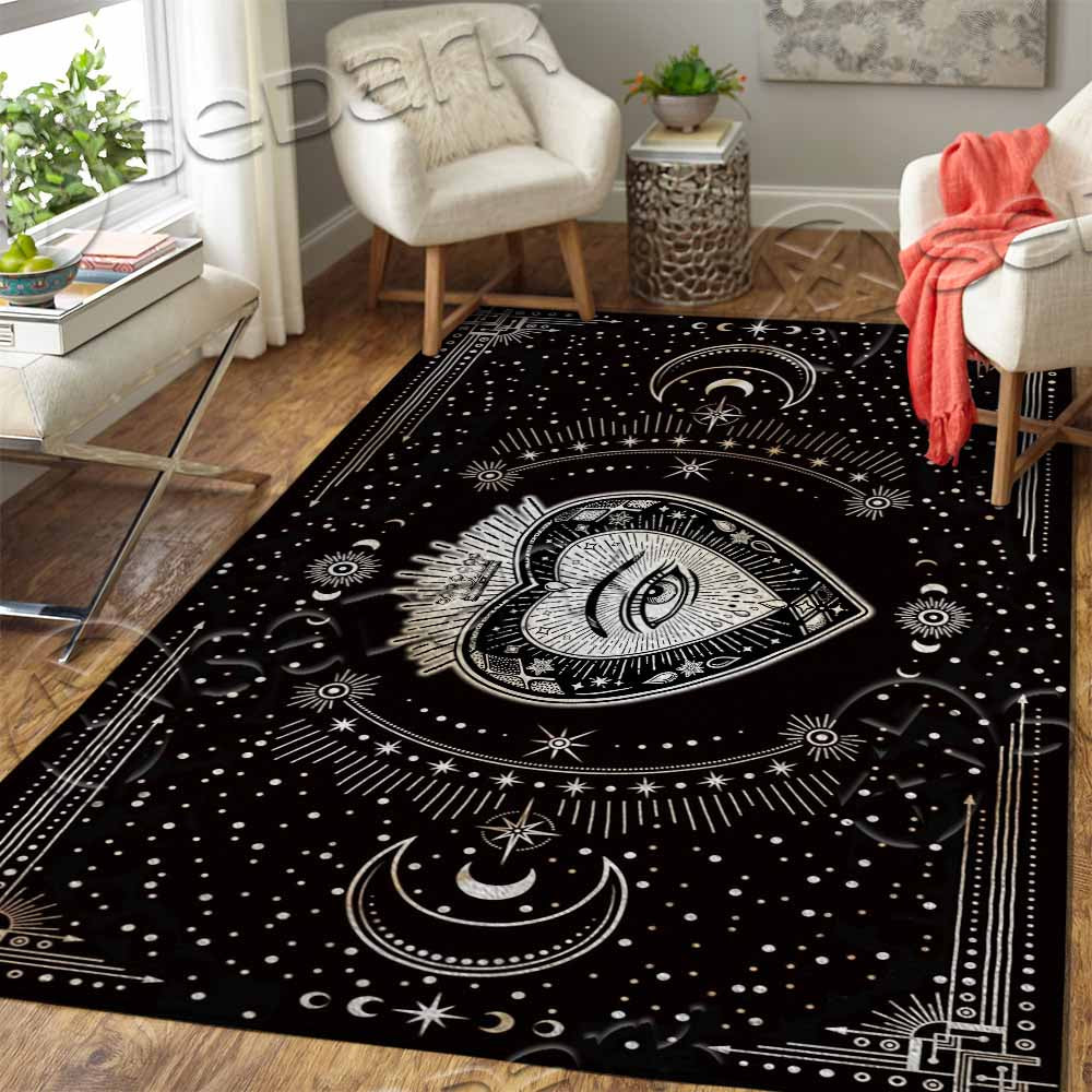 Gothic Ornate Mystic Eye Inside Decorative Heart SED-1172 Area Rug