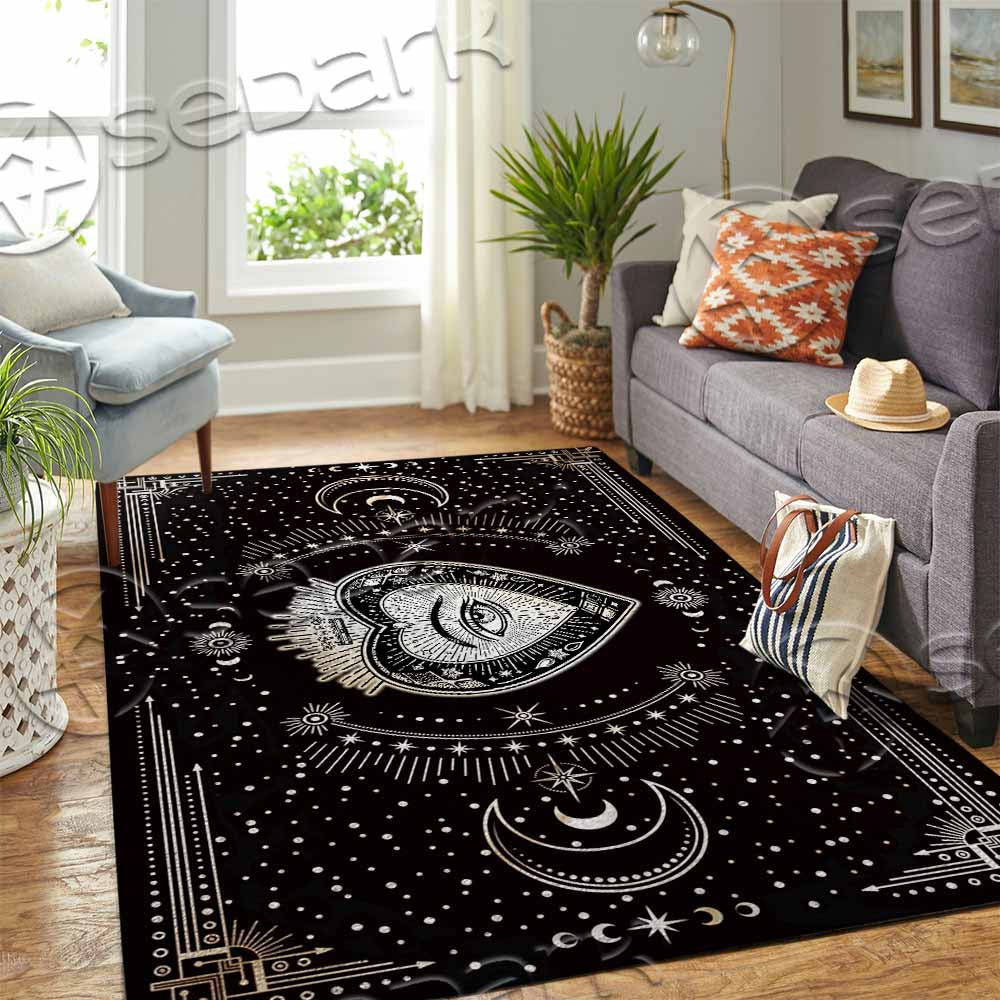 Gothic Ornate Mystic Eye Inside Decorative Heart SED-1172 Area Rug