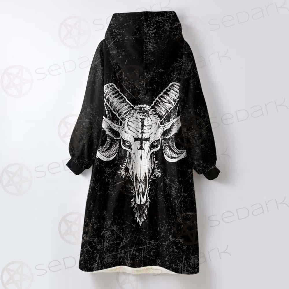 Satanic Goat Head SED-238A Oversized Sherpa Blanket Hoodie
