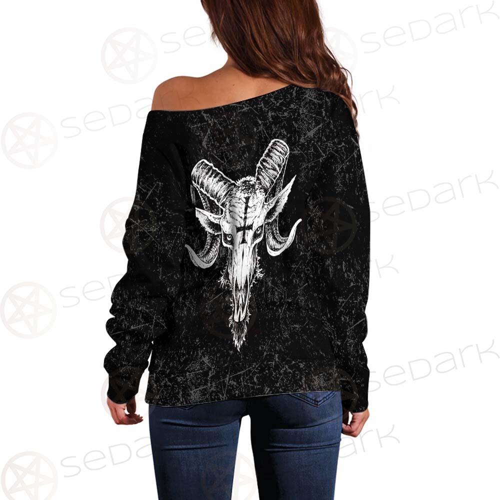 Satanic Goat Head SED-238A Off Shoulder Sweaters