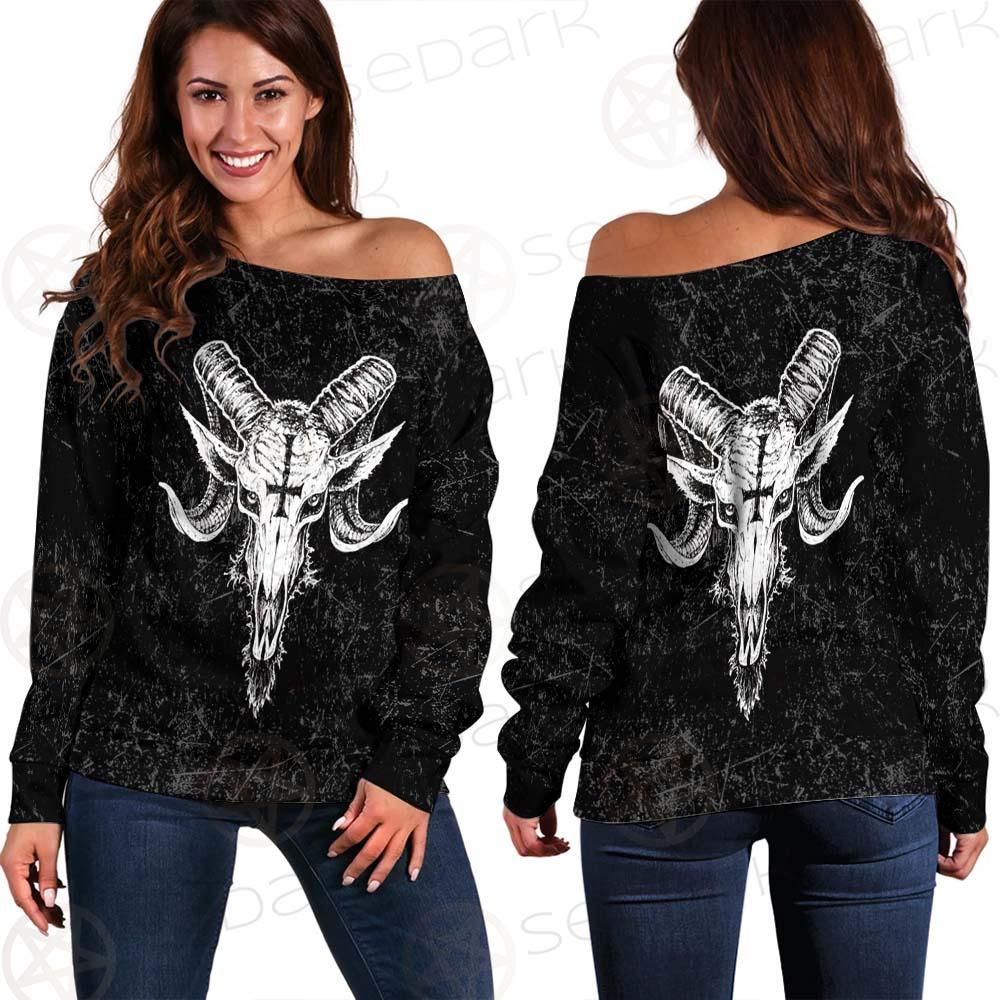 Satanic Goat Head SED-238A Off Shoulder Sweaters