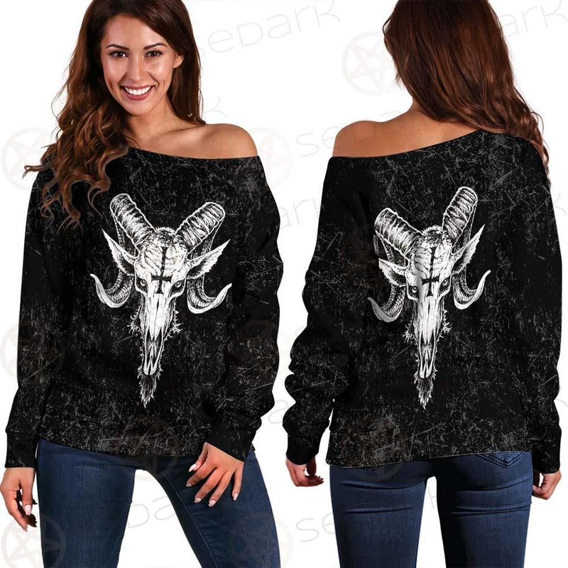 Satanic Goat Head SED-238A Off Shoulder Sweaters