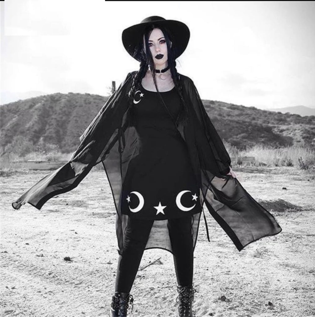 Grunge Black Print Dress