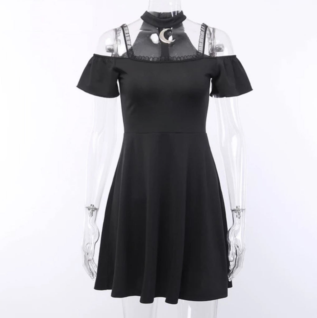 Lace Halter Pleated Dress