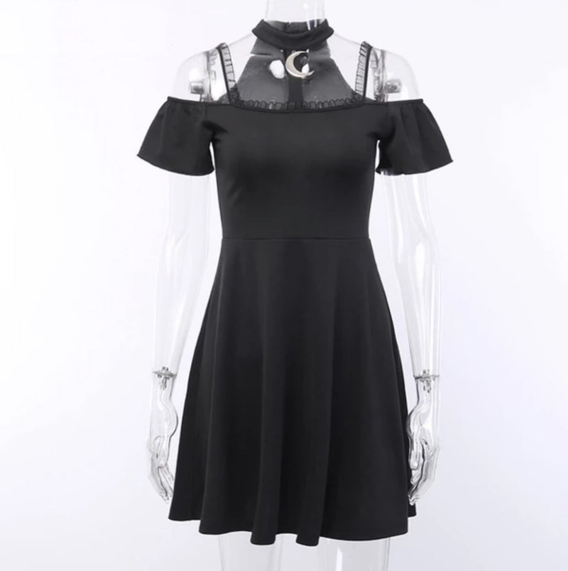 Lace Halter Pleated Dress