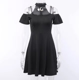 Lace Halter Pleated Dress