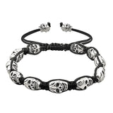 Smile Skull Bead Bracelets Rope Woven