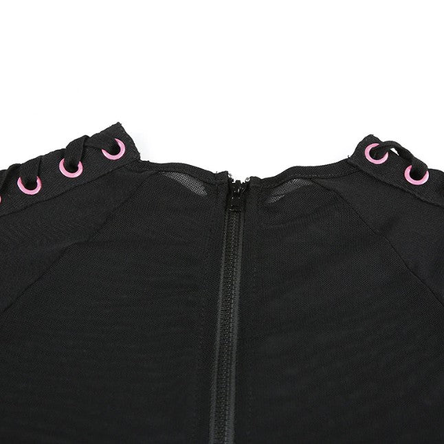 Separated Sleeve of Mesh Tops