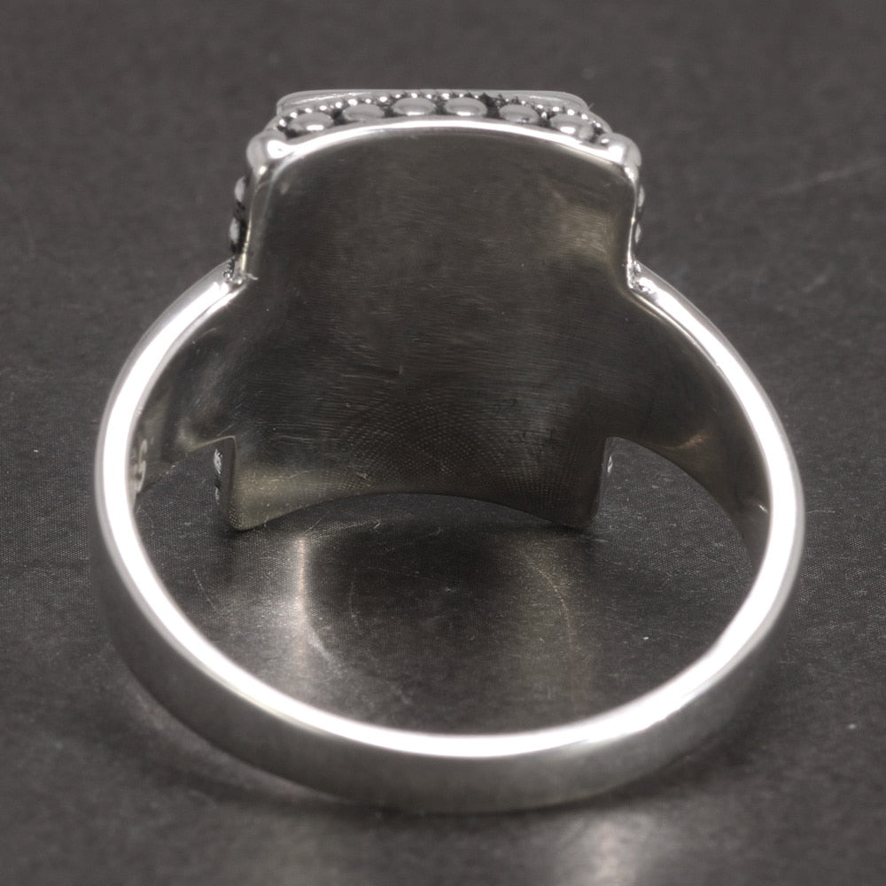 Solid 925 Sterling Silver Lucifer Rings with Black Onyx Natural Stone Handmade Statement Ring A3256803465372180