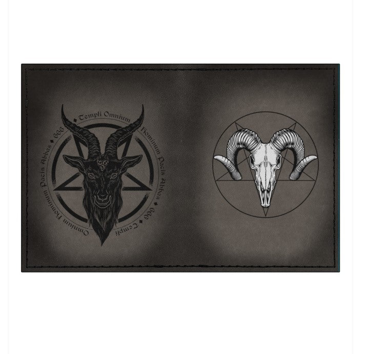 BAPHOMET LEATHER NOTEBOOK - PASSPORT HOLDER - WALLET