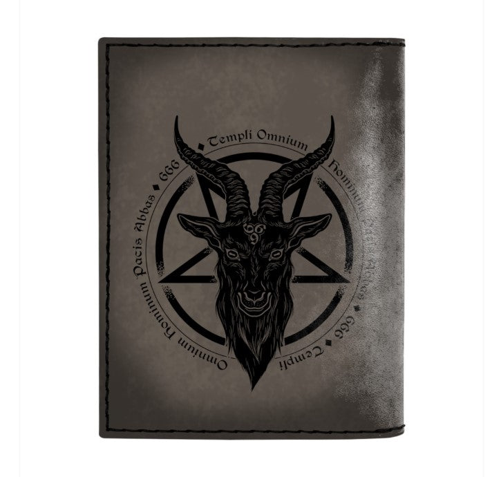 BAPHOMET LEATHER NOTEBOOK - PASSPORT HOLDER - WALLET