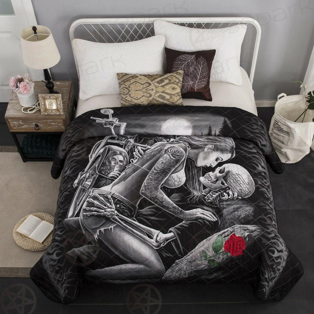 Floral Skull Queen Bed set