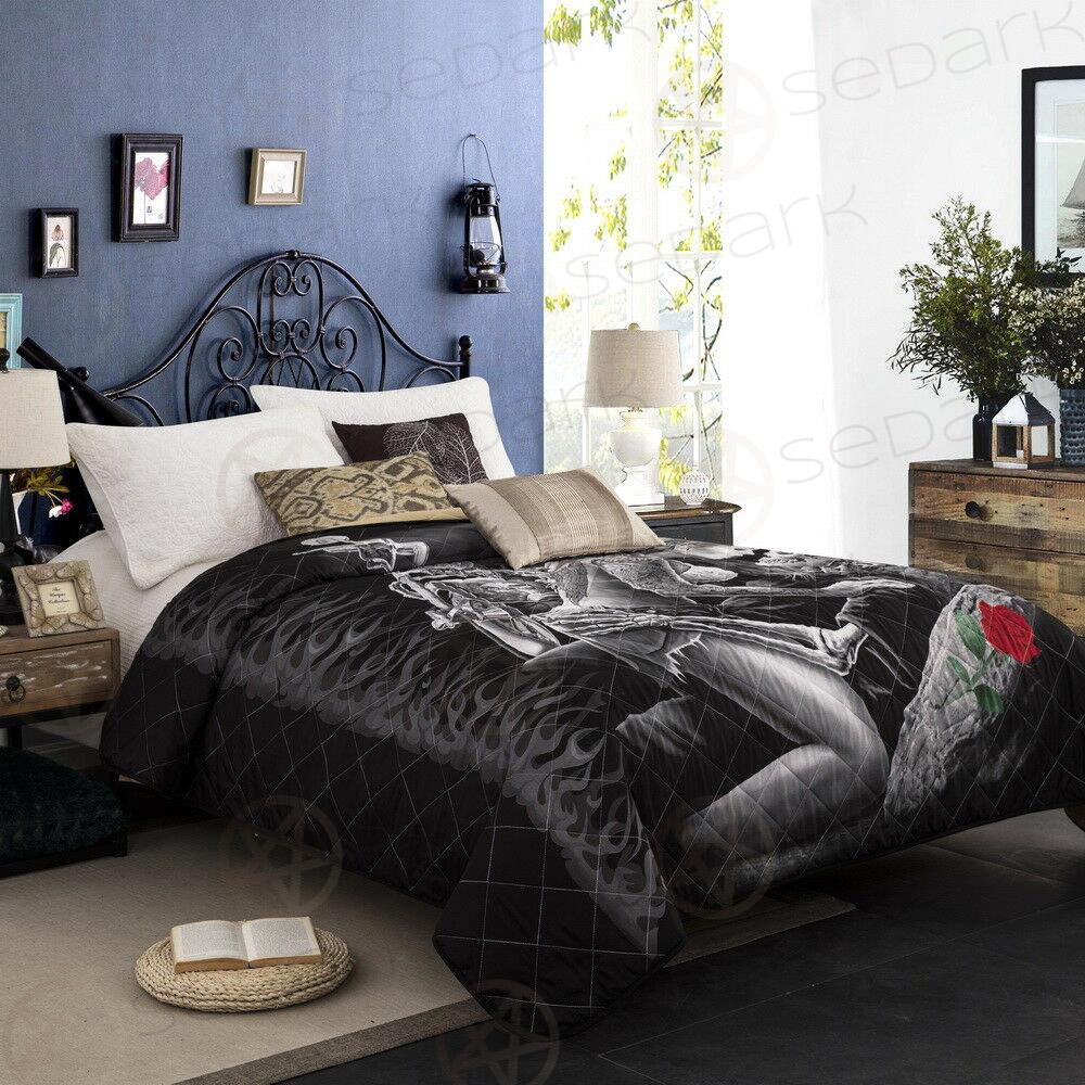 Floral Skull Queen Bed set