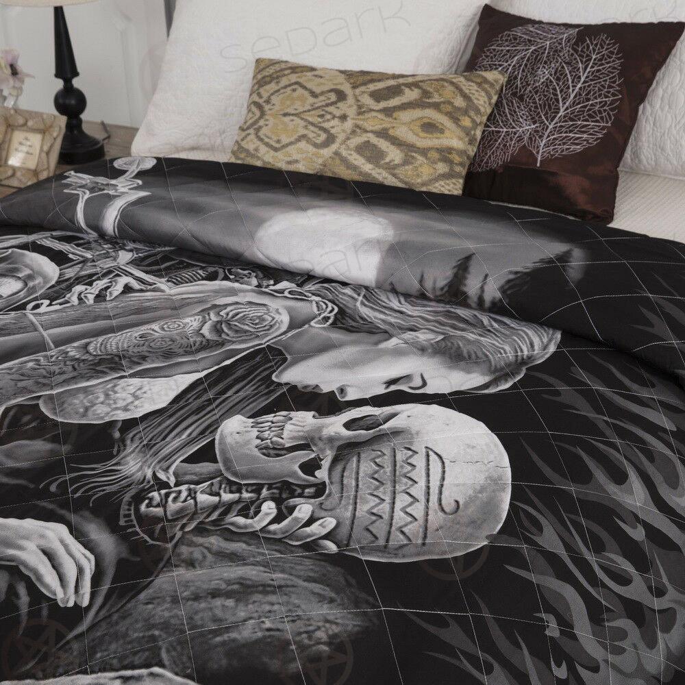 Floral Skull Queen Bed set