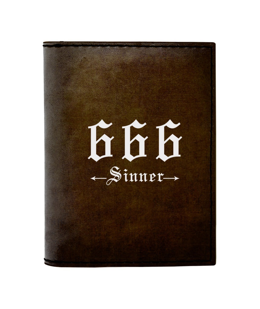 666 SINNER LEATHER NOTEBOOK - PASSPORT HOLDER - WALLET