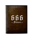 666 SINNER LEATHER NOTEBOOK - PASSPORT HOLDER - WALLET
