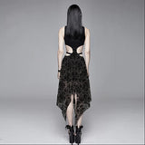Gothic Black Dress Sexy Revealing Waist