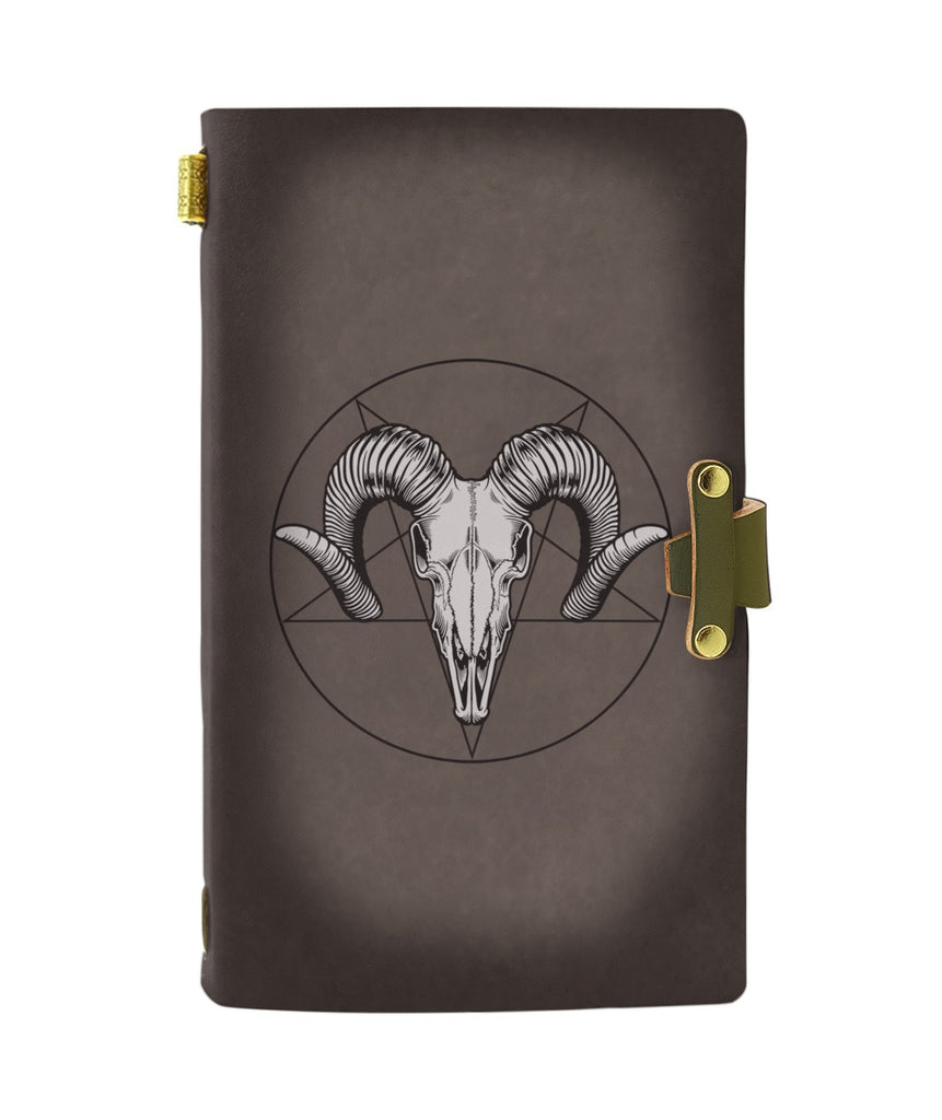 BAPHOMET LEATHER NOTEBOOK - PASSPORT HOLDER - WALLET