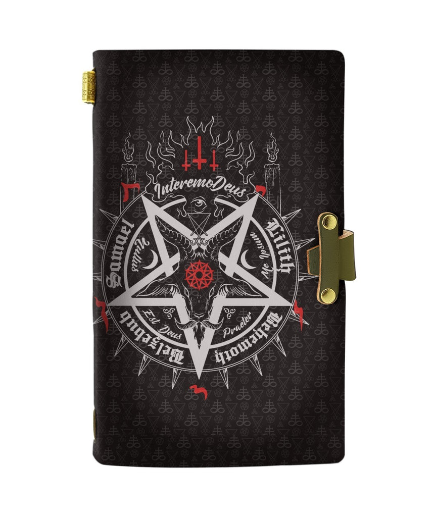 SATANIC 5 LETTERS LEATHER NOTEBOOK - PASSPORT HOLDER - WALLET