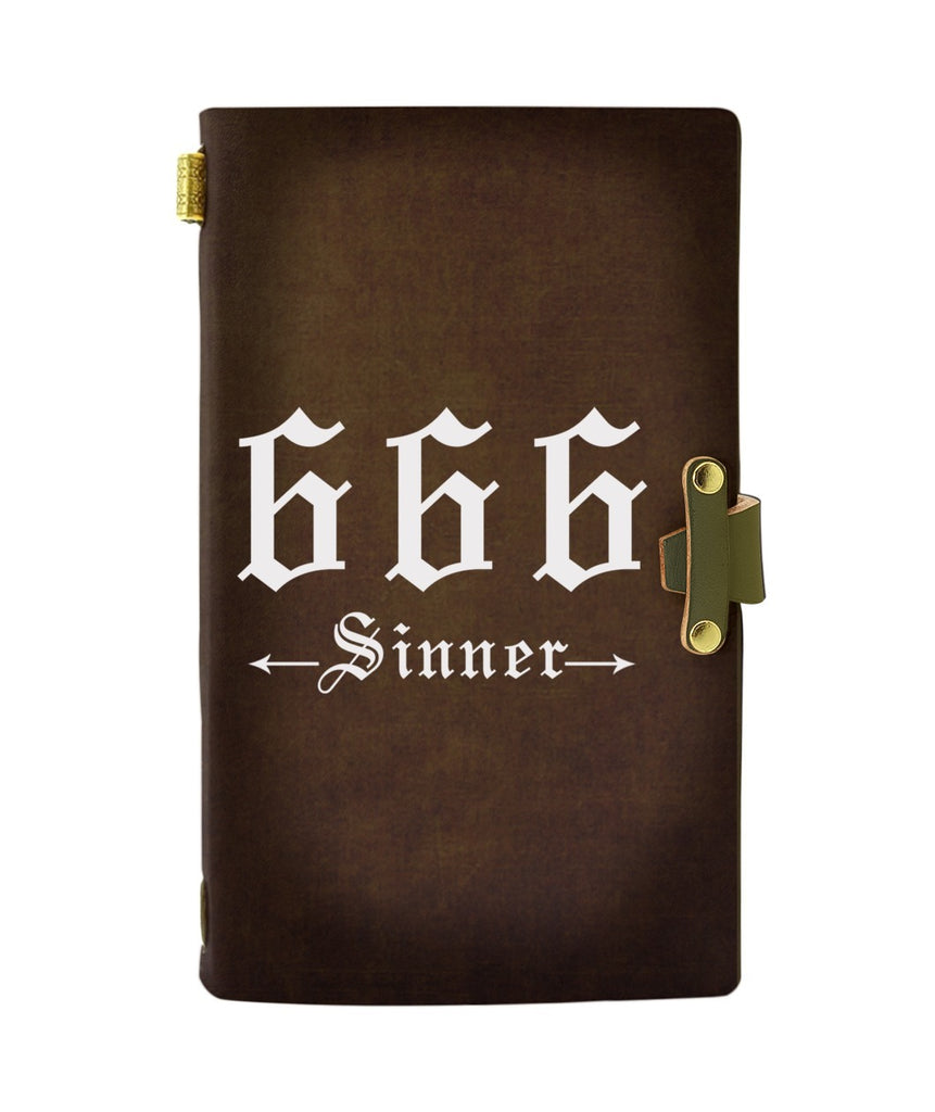 666 SINNER LEATHER NOTEBOOK - PASSPORT HOLDER - WALLET