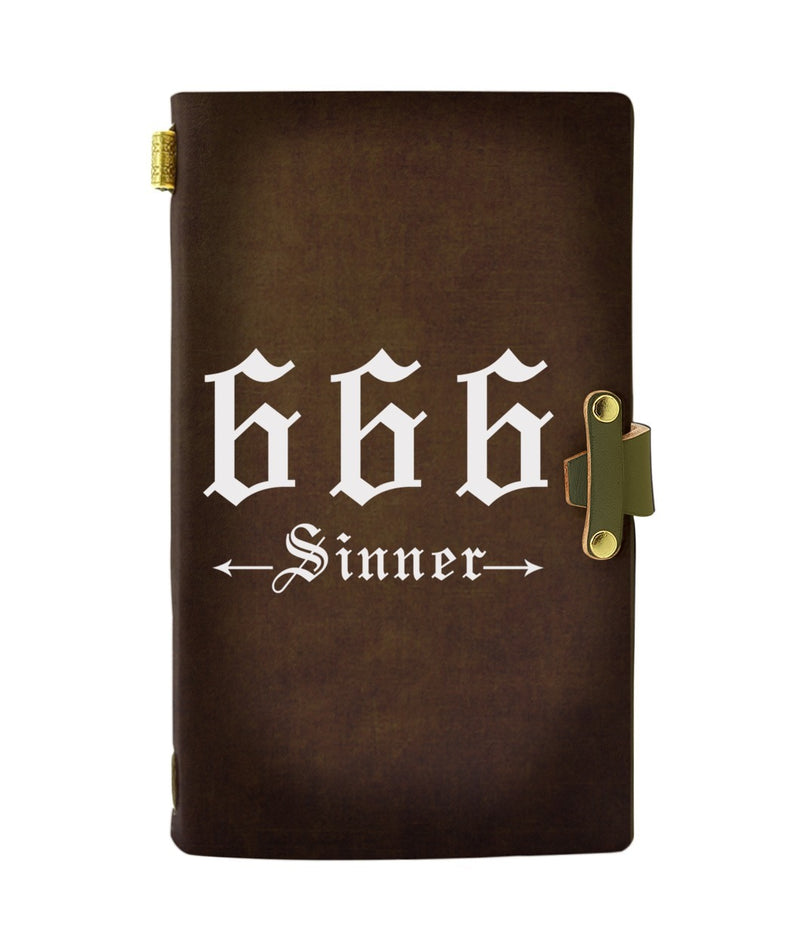 666 SINNER LEATHER NOTEBOOK - PASSPORT HOLDER - WALLET