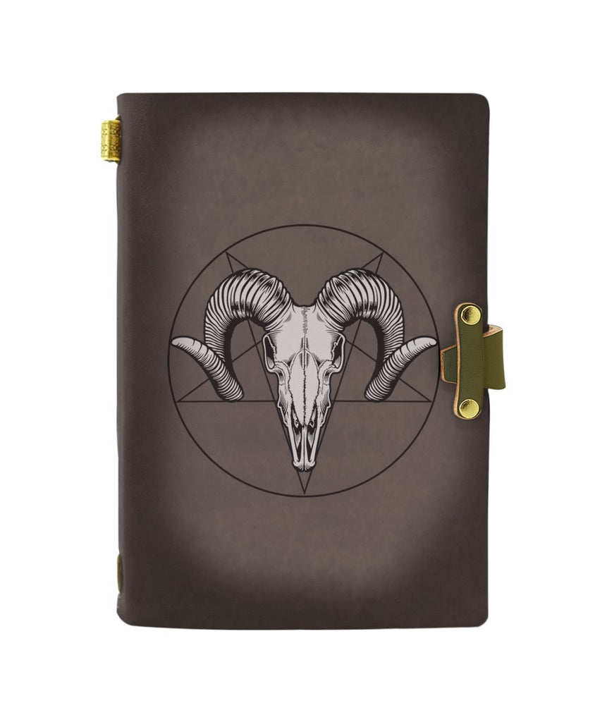 BAPHOMET LEATHER NOTEBOOK - PASSPORT HOLDER - WALLET