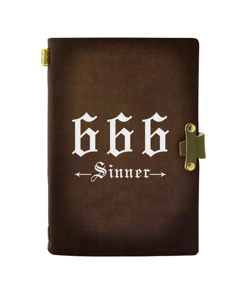 666 SINNER LEATHER NOTEBOOK - PASSPORT HOLDER - WALLET