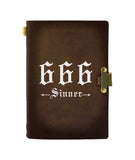 666 SINNER LEATHER NOTEBOOK - PASSPORT HOLDER - WALLET