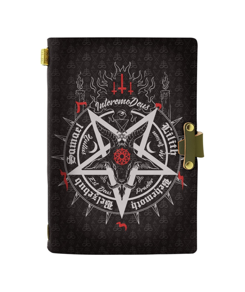 SATANIC 5 LETTERS LEATHER NOTEBOOK - PASSPORT HOLDER - WALLET