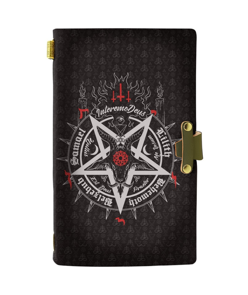 SATANIC 5 LETTERS LEATHER NOTEBOOK - PASSPORT HOLDER - WALLET