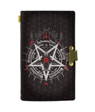 SATANIC 5 LETTERS LEATHER NOTEBOOK - PASSPORT HOLDER - WALLET