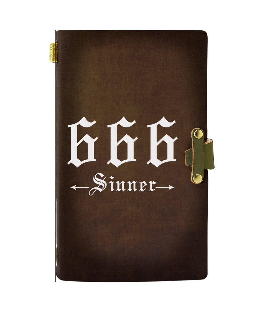 666 SINNER LEATHER NOTEBOOK - PASSPORT HOLDER - WALLET