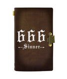 666 SINNER LEATHER NOTEBOOK - PASSPORT HOLDER - WALLET