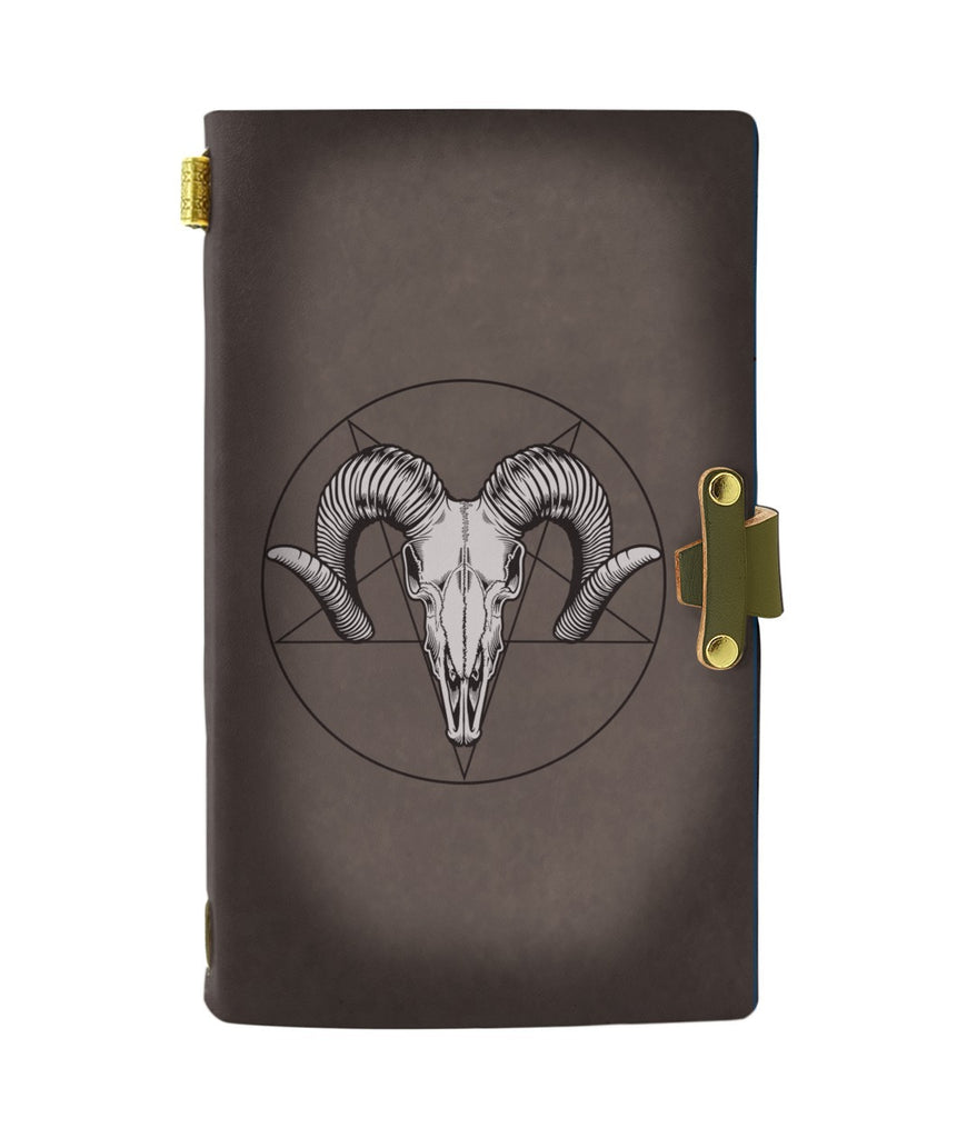 BAPHOMET LEATHER NOTEBOOK - PASSPORT HOLDER - WALLET