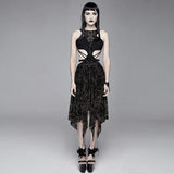 Gothic Black Dress Sexy Revealing Waist