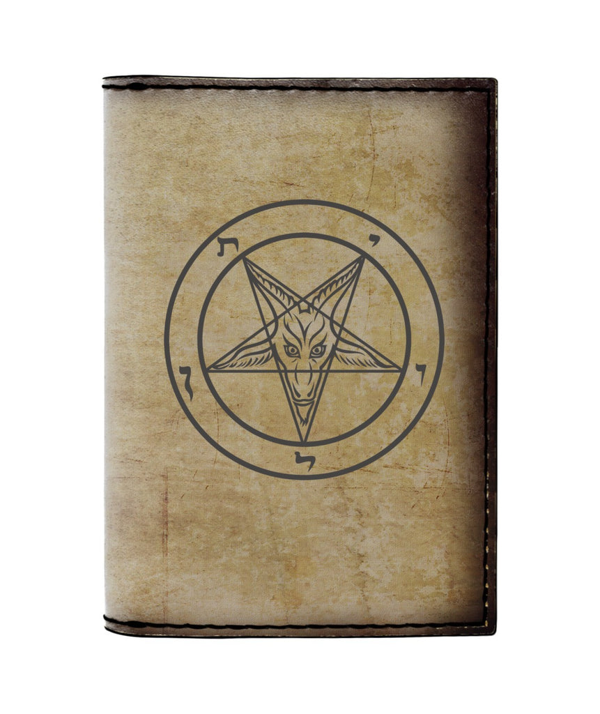SATANIC LEATHER NOTEBOOK - PASSPORT HOLDER - WALLET