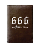 666 SINNER LEATHER NOTEBOOK - PASSPORT HOLDER - WALLET