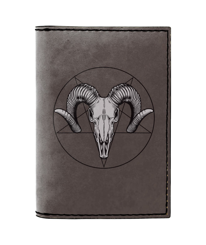 BAPHOMET LEATHER NOTEBOOK - PASSPORT HOLDER - WALLET