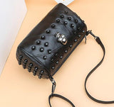 Gothic Punk Black Leather Shoulder Bag