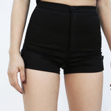 Punk High Waist Hollow Black Short