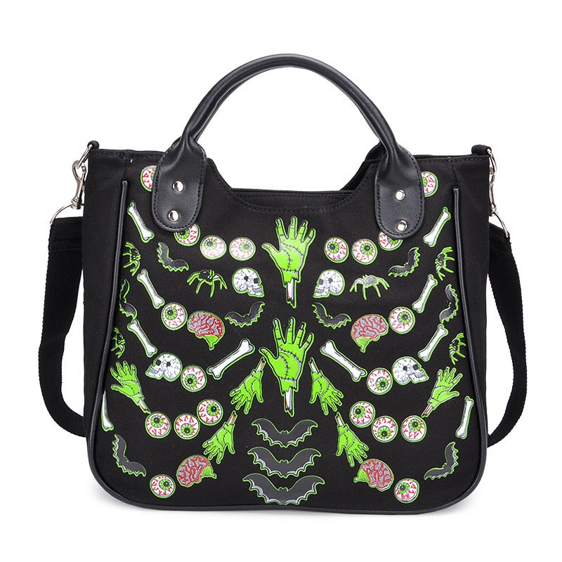 Cartoon Gothic Canvas Handbag