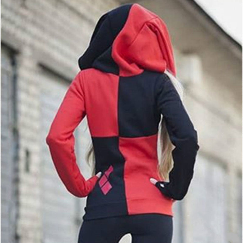 Gothic Streetwear Black Patchwork Hoodie