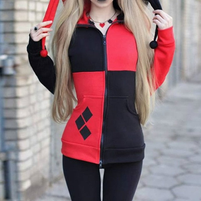 Gothic Streetwear Black Patchwork Hoodie