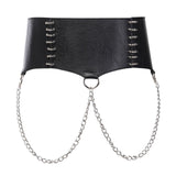 Leather Belt Metal Chain