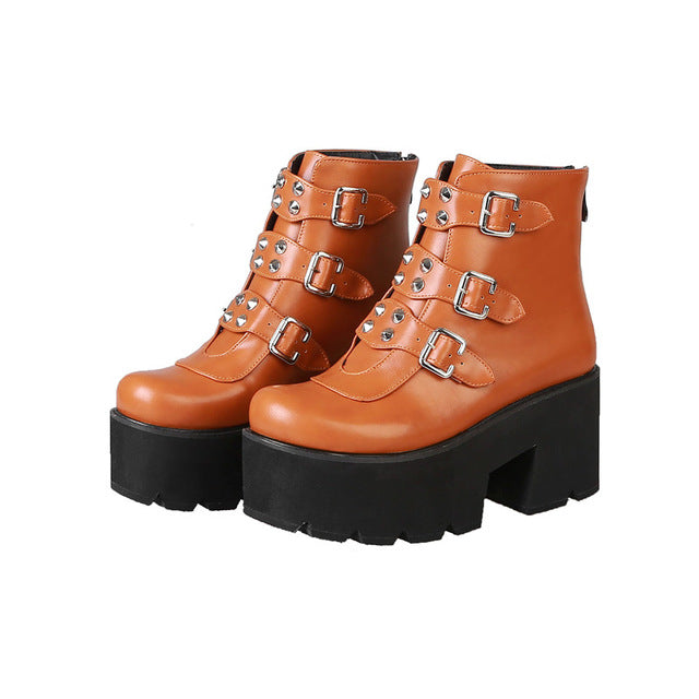 Platforms Block High Heel Boots
