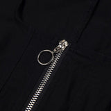 Gothic Punk Black Plain Zipper Top Tee