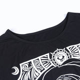 Gothic Cartoon Print Long T-Shirts